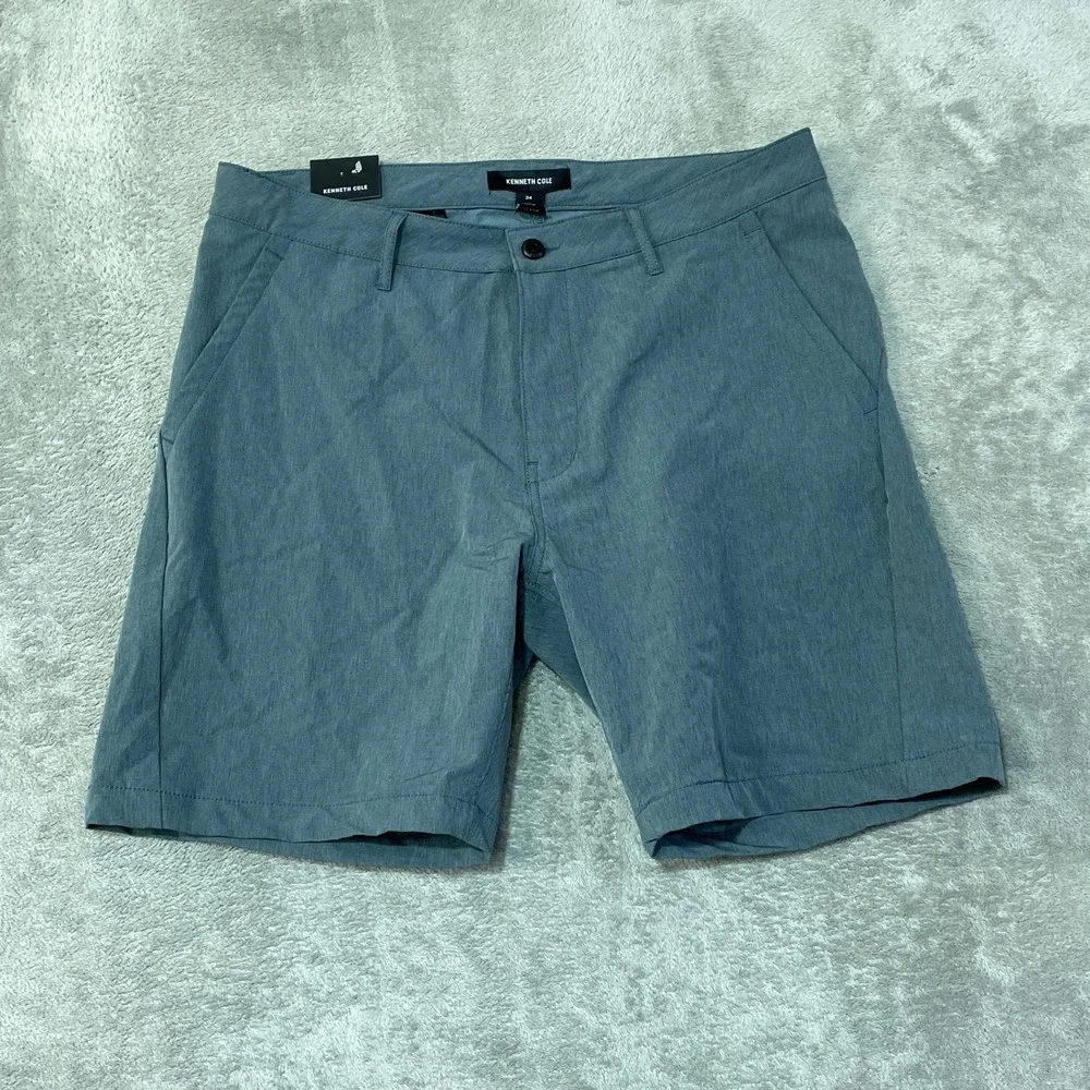 NWT Kenneth Cole Shorts Men's 34 Blue Techni-Cole Performance Shorts